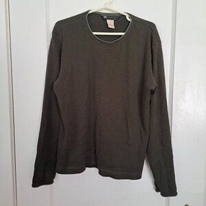 Hunter Green Long Sleeve T-Shirt Maurices Women's Sz M Velvet Trim GUC Soft